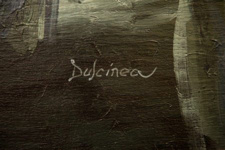 Painting robot Dulcinea's signature