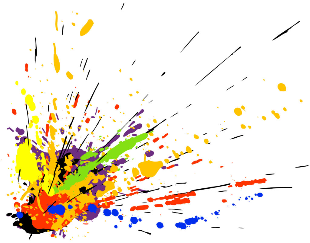 An example of painting technique of splatter painting